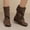 Coffee, variant on Women's Slouchy Ankle Boots, Buckle Strap Boots for Women, Round Toe Wedge Heel Winter Boots Pink 42