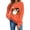 Orange, variant on Wensltd Women Holiday Print Crew Neck Long Sleeve Sweatshirt Casual Pullover Relaxed Fit Festive Tops