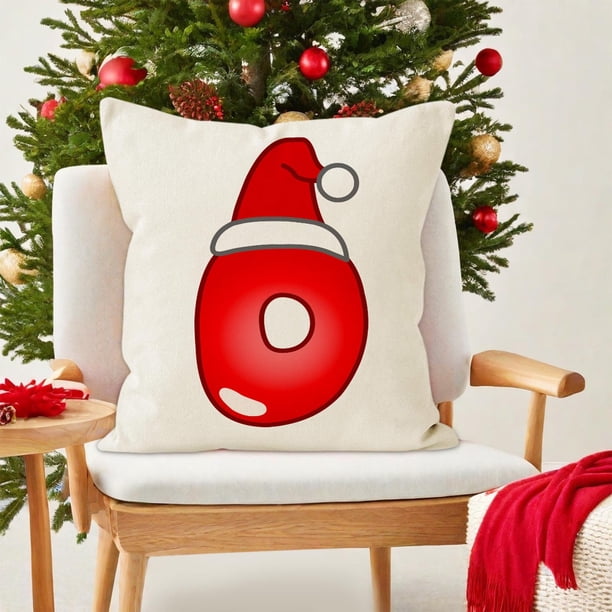 Hot6sl Liquidación de Ahorros de Verano Funda de Almohada con Letras Navideñas, Funda de Almohada Decorativa para Sofá Festivo, Funda de Cojín con Estampado de Lino