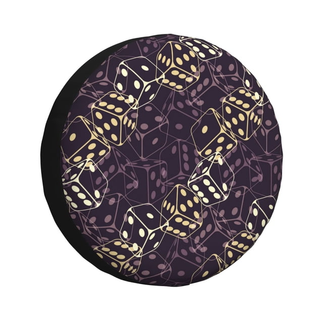 Fotbe Dice Funda de Llanta de Repuesto con Estampado, Engrosada, Ajuste Universal para Jeep, Remolque, RV, SUV, Camión-15 inch