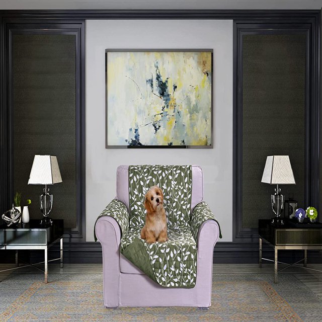 CHOK 2024 Housse de Sofa Réversible Résistante à l'Eau Protège-Meubles Housses de Canapé pour Animaux Smart Leaf Sofa Surdimensionné Noir