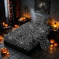 thumbnail image 2 of Homewish Halloween Spider Web Twin Sheets, Hippie Gothic Bedding, Black White, 3-Piece (1 Flat Sheet, 1 Fitted Sheet and 1 Pillowcase), 2 of 6