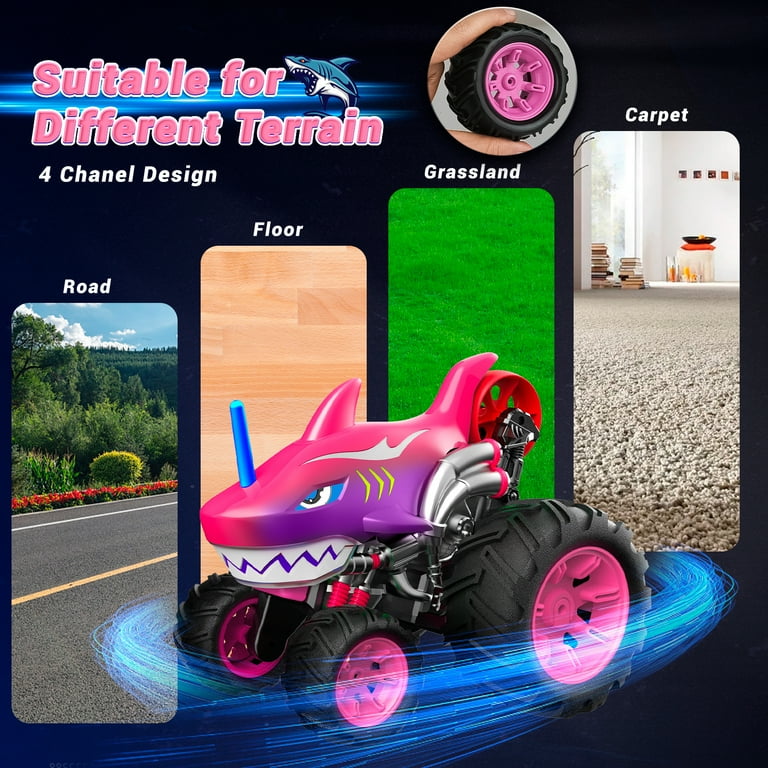Wisairt Remote Control Monster Truck, 1:16 Shark RC Stunt Car