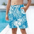 thumbnail image 6 of Kids Boys Shorts Summer Tropical Palm Print Quick Dry Athletic Elastic Waist Shorts with Pockets Lightweight Stretchy Casual Beach,Size 4-5T, 6 of 7