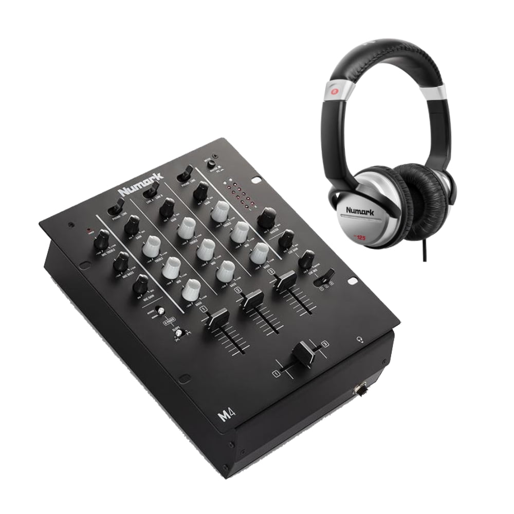 Numark Professional M4 3Channel Scratch Mixer + HF125 Professional DJ Headphones