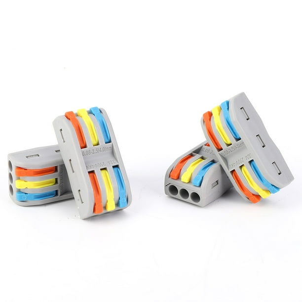 Bloque de terminales de cable, 10 piezas PCT3-3 Conectores rápidos de cable de cableado rápido Terminales de cableado rápido Funcionamiento suave