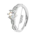 thumbnail image 2 of Ganfancp Mujeres Zircon Anillos Moda Temperamento Dedo Anillo Pareja Anillo Romántico Día de San Valentín Mujeres Ofertas y Liquidaciones 1X Anillo, 2 of 2