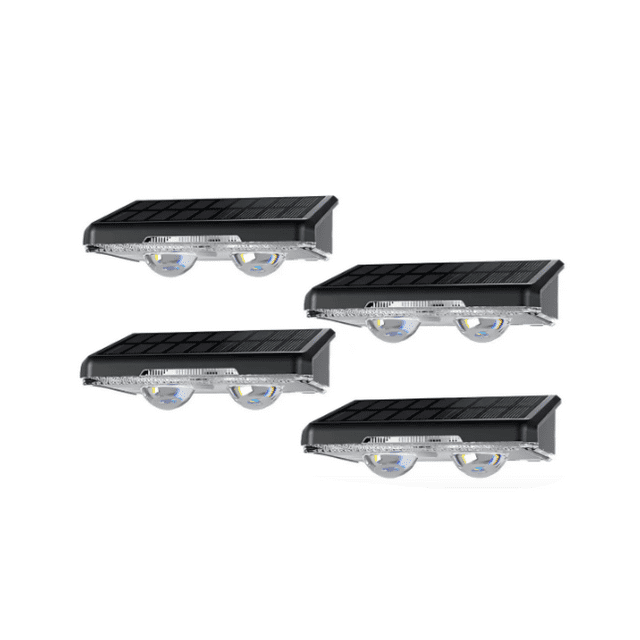 Luz Solar Para Jardin Pared Exterior Con Rgb Lámpara Led 4pz Malubero Negro