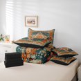 thumbnail image 6 of jejeloiu Ancient Bohemian Flowers 7-Piece Twin Bedding Sets,Retro Batik Flowers Bedding Comforter Set,Orange Teal Sheet Sets For Adults,Breathable Home Decor Reversible, 6 of 8
