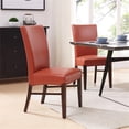 thumbnail image 2 of Pemberly Row 19.5" Bonded Leather Dining Chair in Orange (Set of 2), 2 of 8