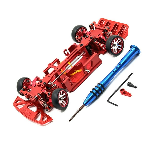 Tholdsy 1/28 RC Car Metal Upgrade marco modificado conjunto de montaje de vehículo accesorios reemplazo para WLtoys 284131 K969 K979 K989 K999 Kits de construcción modelo Rojo