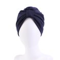 thumbnail image 2 of Turbante de satén - Gorro para dormir Talla única, Azul marino, 2 of 5