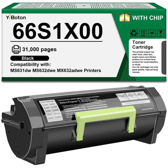 66S1X00 High Yield Black Toner Cartridge Compatible with Lexmark MS531dw MS631dw MS632dwe MX532adwe MX632adwe Laser Printers(1 Pack)