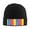 Black, variant on Abstract Striped Rainbow Beanie Hat Men Women Warm Printed Cap Knit Beanies Hats Outdoor Winter Deep Heather