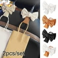 thumbnail image 2 of 2 PCS Car Seat Headrest Hooks, Cute Bow Shaped Vehicle Backseat Storage Hooks, Leather Bow Shaped Car Purse Hook Hanger for Purses/Coats/Umbrellas,etc, 2 of 7