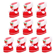 Mymisisa Christmas Candy Bag Plastic Shoe Style Storage Box Hanging Pendants for New Year
