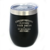 Bevvee Insulated Wine Tumbler 12 oz Congrats Pursuing Dream Gifts for Graduates Tumblers