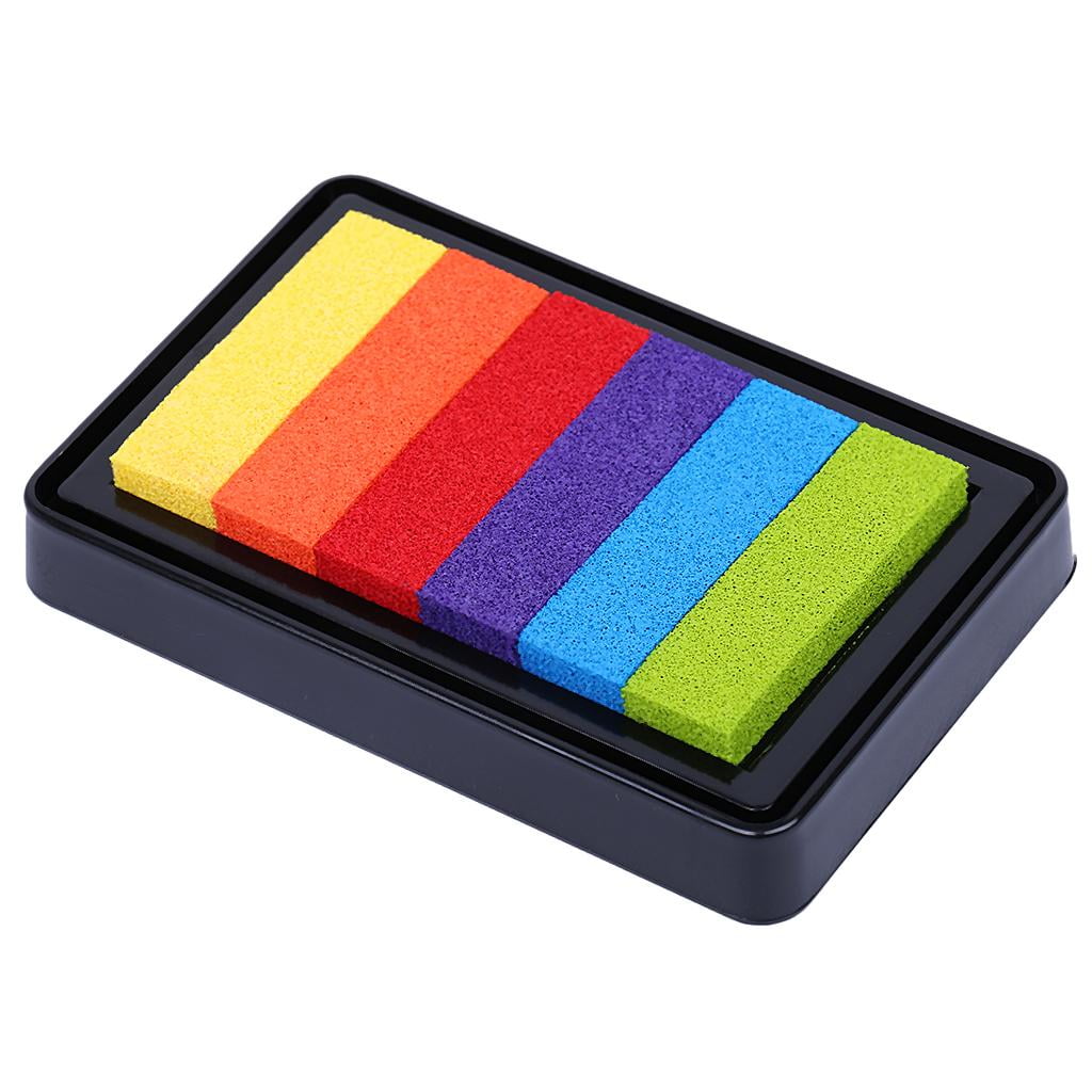 perfeclan 5xInk Pad Korea Stationery DIY Craft for Paper Wood Colorful Rainbow 5 5 Pcs