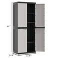thumbnail image 5 of Benjara Kion Outdoor Storage Cabinet w 2 Doors, Shelves, 26 Inch Gray Black, 5 of 5
