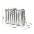 thumbnail image 3 of Contemporaryc Metallic Shimmering Pleated Handbag For Women Secure Rhinestones Closure Evening Event Accessory, 3 of 9