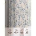 thumbnail image 7 of Rustic Blue Leaves Semi Sheer Curtains 63 Inch Length 2 Panels Set, Farmhouse Botanical Beige Sheer Kitchen Curtain Privacy Voile Window Curtain for Living Room Bedroom Rod Pocket Drapes, 7 of 7