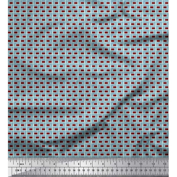 Soimoi Poly Georgette Fabric Basketweave Shirting Decor Fabric Printed Yard 42 Inch Wide