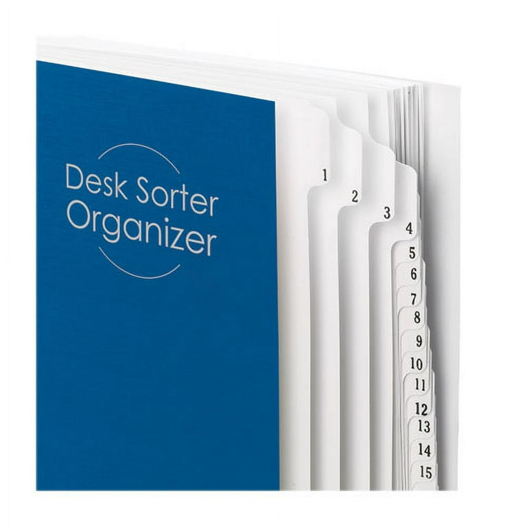 Deluxe Expandable Indexed Desk File/Sorter, 31 Dividers, Date Index, Letter Size, Dark Blue Cover Deluxe Expandable Indexed Desk File/Sorter, 31 Dividers, Date Index, Letter Size, Dark Blue Cover