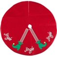 thumbnail image 1 of Christmas Tree Skirt, Elf Legs - Xmas Tree Decoration, Felt Christmas Tree Decor, Red - 30 x 0.1 x 30 Inches, 1 of 6