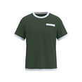thumbnail image 5 of Ceisia Men's Short Sleeve Crew Neck T-Shirt Solid Color with Contrast Panels Casual Basic Pullover Top Soft Stretchy Gifts for Father, 5 of 6