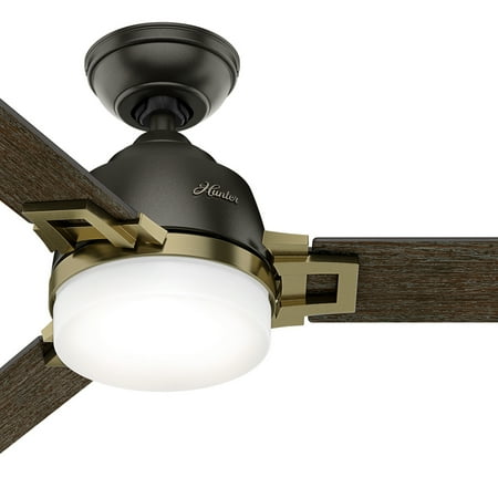 Hunter Fan 48 Modern Ceiling With Led Light And Remote Control Hunter Fan 48 Modern Ceiling With Led Light And Remote Control In Le Bronze