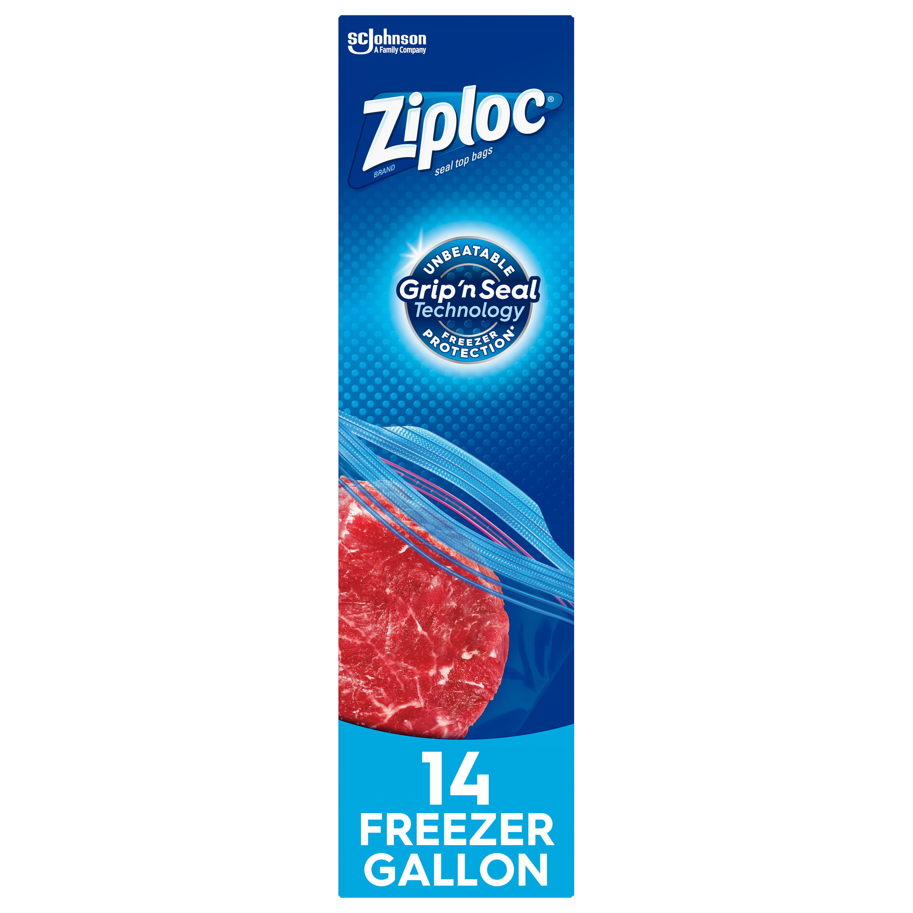 Ziploc Brand Freezer Gallon Bags with Grip 'n Seal Technology, 14 Count ...