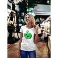 thumbnail image 2 of Cute Happy Green Apple Doodle T-Shirt Women -Image by Shutterstock, Female Large, 2 of 4