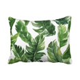 thumbnail image 1 of RYLABLUE Cute Watercolor Green Tropical Leaves Pattern Polyester 20 x 30 Inch Rectangle Throw Pillow Covers With Hidden Zipper Home Sofa Cushion Decorative Pillowcases, 1 of 1