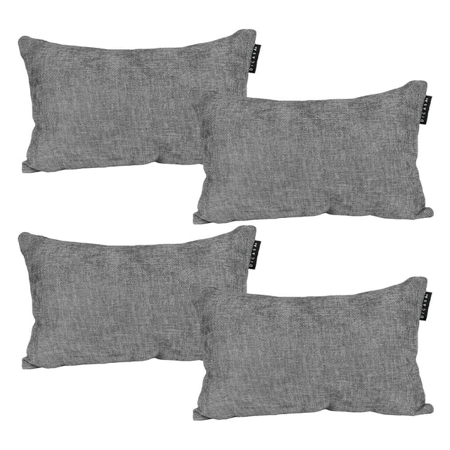 Cojin Riñonera Decorativa Rectangular Set de 4 Manhattan Gris Oscuro