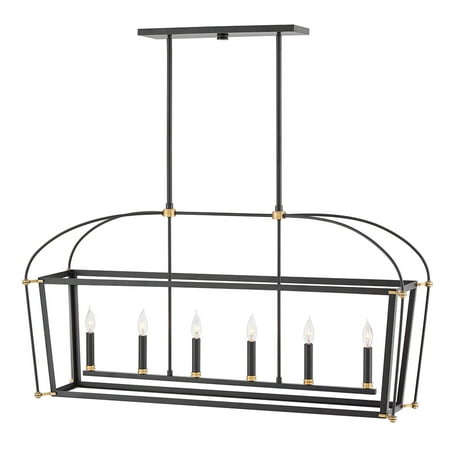 

Hinkley Lighting 4054 Selby 6 Light 48 Wide Taper Candle Linear Chandelier - Black