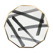 Harlow & Grey Rebelle Black and White Brush Strokes Large Paper Plates, 8ct