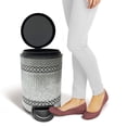 thumbnail image 5 of nu steel Laser Cut Galvanised Steel Step Garbage Trash Can & Toilet Brush Holder with Lid: 5 liter/1.32 gal for the Kitchen, Bathroom, Bedroom, Patio, RV STP-TBH-10-GL, 5 of 7