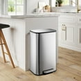 thumbnail image 5 of Goldensoil  Bathroom Trash Can,8 Gallon Stainless Steel Garbage Can for Kitchen Home,Silver, 5 of 8