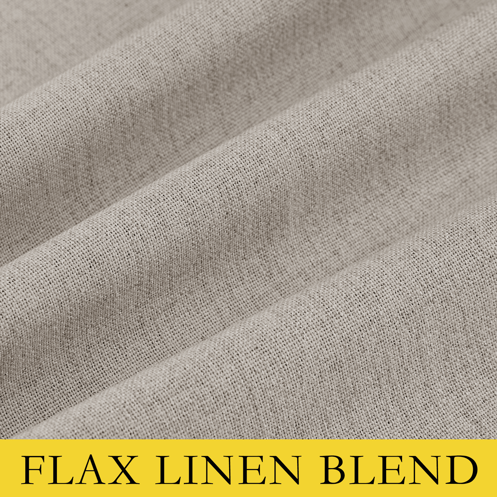NICETOWN Natural Faux Linen 100% Blackout Curtains for Living Room, Full Room Darkening Thermal Insulated Soundproof Back Tab & Rod Pocket Drapes, 52"x 84", 2 Panels