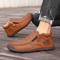 thumbnail image 6 of HAJWOH The First Young Shoes Men, Men’S Handmade Premium Leather Slip-On Driving Boots Travel & Outdoor Light Brown US-7(EU-39), 6 of 6