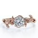 thumbnail image 1 of JeenMata Anillo de Compromiso Bohemio de Moissanita de Corte Redondo de 0,50 Quilates Anillo de Promesa de Moissanita Vintage: Oro Rosa de 18 K sobre Plata, 1 of 6