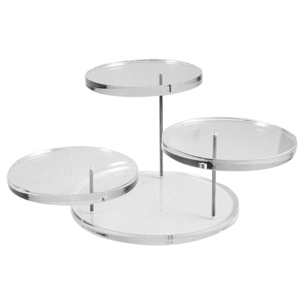Soporte redondo para tartas, cupcakes, expositor, joyas, reutilizable, para pan Transparente S