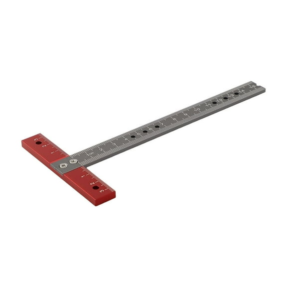 1Pc T-Shaped Square Ruler Aluminum Alloy Woodworking Ruler For Carpentry Diy Small Projects Cabinets Bookcases Measuring Tool Smile Home