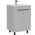 thumbnail image 2 of JERFIT 23.8" White Bathroom Vanity Cabinet with Sink, Particle Board Floor Storage Cabinet for Bathroom, 2 of 6