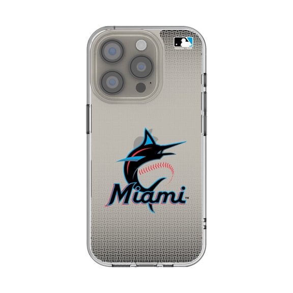 Miami Marlins Linen Logo iPhone Clear Case