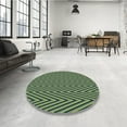 thumbnail image 3 of Ahgly Company Indoor Round Patterned Green Snake Green Area Rugs, 3' Round, 3 of 6