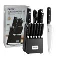 thumbnail image 1 of Refurbished Hecef 14 Pcs Kitchen Knife Block Set, Black - Satin Finish, 1 of 3