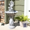 thumbnail image 5 of Sunnydaze Fairy Flower Traditional White Resin and Fiberglass Solar Water Fountain with Battery, 5 of 10