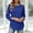 A625 Blue, variant on Womens Raglan Three Quarter Sleeve Shirts Crewneck Button Detail Shoulder Fall Spring Casual Daily Tops Relaxed Fit Solid Pullover Basic Tees And Tunics