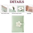 thumbnail image 3 of Monedero pequeño y bonito con tres pliegues, delgado, con ventana para tarjetas de identificación y fotos, y hebilla con estampado de flores 3D para mujeres y niñas (verde), 3 of 3